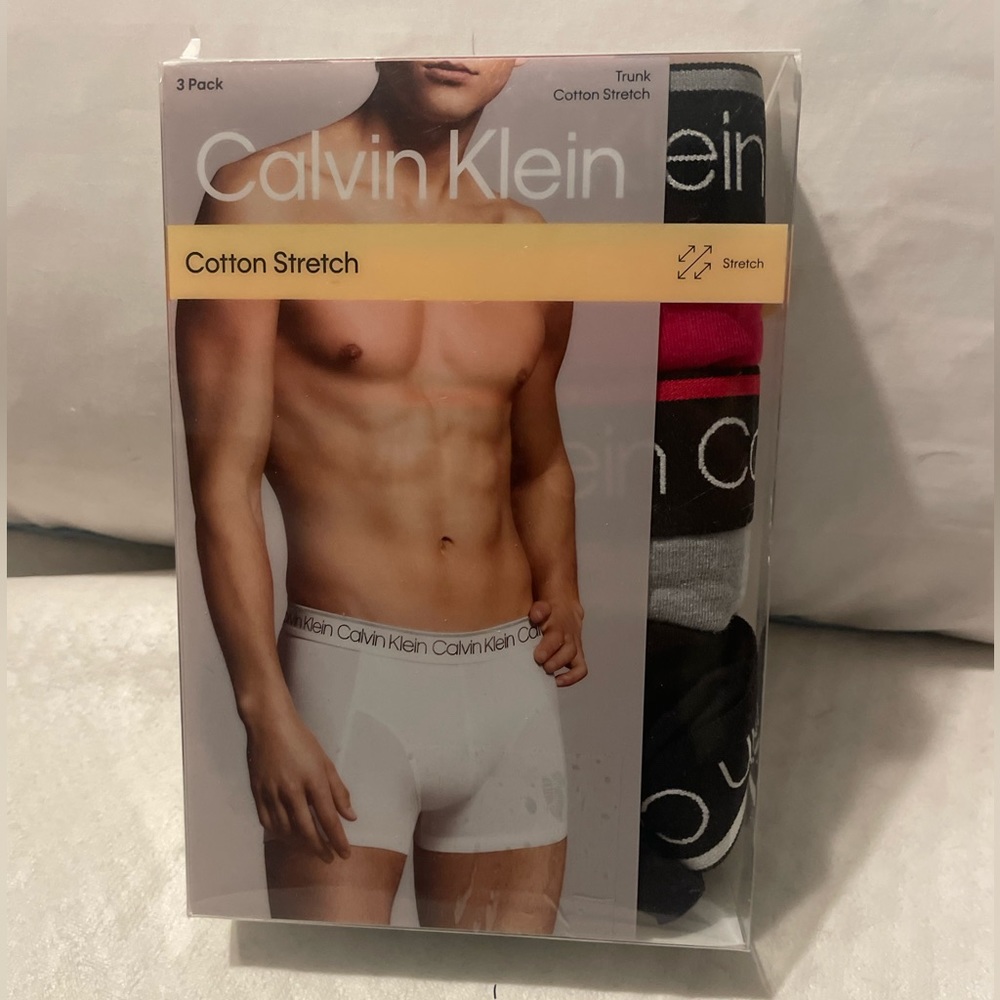 Calvin Klein 3 pack cotton stretch boxers trunk size small different colors